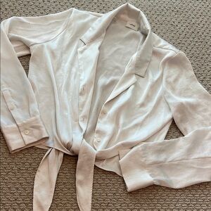 Aritzia Eggshell  Women's Tie-Front Blouse